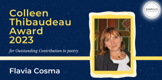 Flavia Cosma, recompensată cu Premiul Colleen Thibaudeau al Ligii Poeților Canadieni