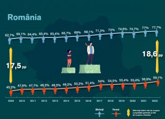 România: Diferența între sexe în rata de ocupare pe piața muncii este în creștere