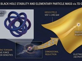 Secretele găurilor negre și masa bozonilor Higgs: O soluție geometrică în șapte dimensiuni