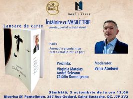 Lansare de carte: „Dializa luminii”, un nou volum de versuri semnat de Vasile Trif
