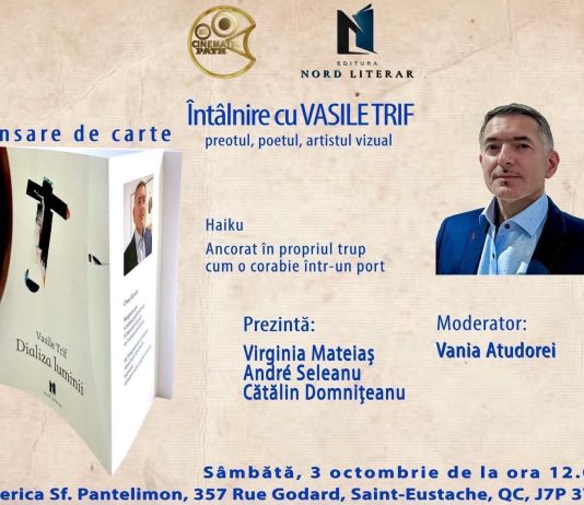 Lansare de carte: „Dializa luminii”, un nou volum de versuri semnat de Vasile Trif